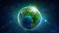 Green earth day, globe on star cosmos background. Royalty Free Stock Photo