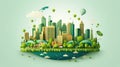 The green earth and eco-city concept. Generative Ai Royalty Free Stock Photo