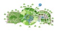 Green Earth Eco City Global, vector design Generative AI Royalty Free Stock Photo