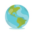 Green Earth globe ecology concept. Protect nature and ecology banner. Earth day. Vector illustration.