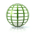 Green earth globe icon 3d illustration