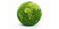 Green Earth Globe Isolated on Transparent Background. Grass and Leaf Texture Planet Royalty Free Stock Photo