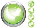 Green Earth glossy buttons. Royalty Free Stock Photo