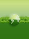 Green Earth.Green eco city and green forest landscape background.Ecology and Environment conservation resource sustainable.Vector Royalty Free Stock Photo