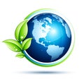 Green earth and leaves Royalty Free Stock Photo