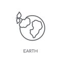 Green earth linear icon. Modern outline Green earth logo concept Royalty Free Stock Photo