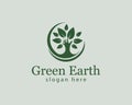 green earth logo creative tree care nature vintage emblem brand Royalty Free Stock Photo