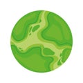 Green Earth Planet Icon Clipart Hand Drawn in Animated Vector Illustration