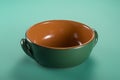 Green earthenware casserole typical of Tuscany Royalty Free Stock Photo