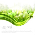 Green Easter background with copyspace Royalty Free Stock Photo