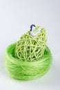 Green Easter Egg in green nest Royalty Free Stock Photo