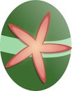 Green Easter egg with spring flower