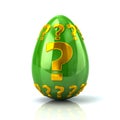 Green Easter egg with question mark
