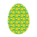 Green Easter egg shape with chick pattern