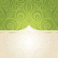 Green Easter floral wallpaper vector mandala design backround with copy space Royalty Free Stock Photo