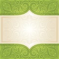 Green Easter floral wallpaper vector mandala design backround with copy space Royalty Free Stock Photo