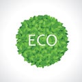 Green eco ball icon made of leaves Royalty Free Stock Photo