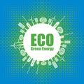 Green ECO banner of alternative energy sources Royalty Free Stock Photo