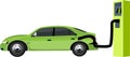Green Eco car, ecological theme concept vector illustration,