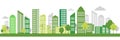 Green Eco city living concept. Vector illustration. Green city, wind turbine vector illustration