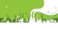 05.Green eco city paper art background