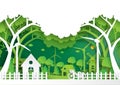 Green eco friendly of environment concept paper art style Royalty Free Stock Photo