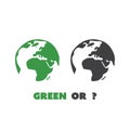 Green Or? - Eco Earth Globe Design Concept Royalty Free Stock Photo