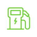 Green eco electric fuel pump icon, Charging point station Royalty Free Stock Photo