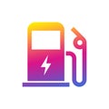 Green eco electric fuel pump icon, Charging point station for hybrid Royalty Free Stock Photo