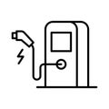 Green eco electric fuel pump icon, Charging point station for hybrid Royalty Free Stock Photo