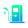 Green eco electric fuel pump icon, Charging point station for hybrid Royalty Free Stock Photo