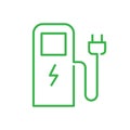 Green eco electric fuel pump icon, Charging point station for hybrid Royalty Free Stock Photo