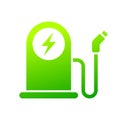 Green eco electric fuel pump icon, Charging point station for hybrid Royalty Free Stock Photo