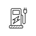 Green Eco Electric Fuel Pump Vector Icon