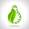 Green eco energy concept in bulb Royalty Free Stock Photo