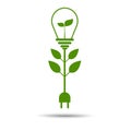 Green eco energy concept, plant growing inside light bulb. Royalty Free Stock Photo