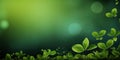 Green eco-friendly background with leaves for banner or website design