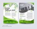 Green eco friendly brochure template background