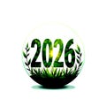 Green eco friendly globe icon with leaf symbol Royalty Free Stock Photo
