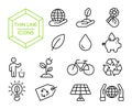 Green eco friendly environment thin line icon set