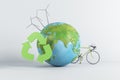 Green eco globe on background. Environment and ecology concept. 3D Rendering Royalty Free Stock Photo