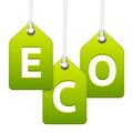 Green eco hanging tags Royalty Free Stock Photo