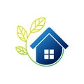 Green Eco Home Logo Icon Vector design illustration. Ecology Home logo icon design concept vector template. Trendy Eco Smart House Royalty Free Stock Photo