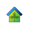 Green Eco Home Logo Icon Vector design illustration. Ecology Home logo icon design concept vector template. Trendy Eco Smart House Royalty Free Stock Photo