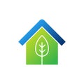 Green Eco Home Logo Icon Vector design illustration. Ecology Home logo icon design concept vector template. Trendy Eco Smart House Royalty Free Stock Photo
