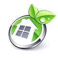 Green eco house button Royalty Free Stock Photo