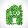Green eco house icon made of leaves Royalty Free Stock Photo