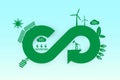 Green eco infinity, net zero, circular economy, renewable enwergy and save the world concept Royalty Free Stock Photo