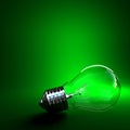 Green eco light bulb background Royalty Free Stock Photo