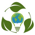 Green eco light bulb icon concept isolated Royalty Free Stock Photo